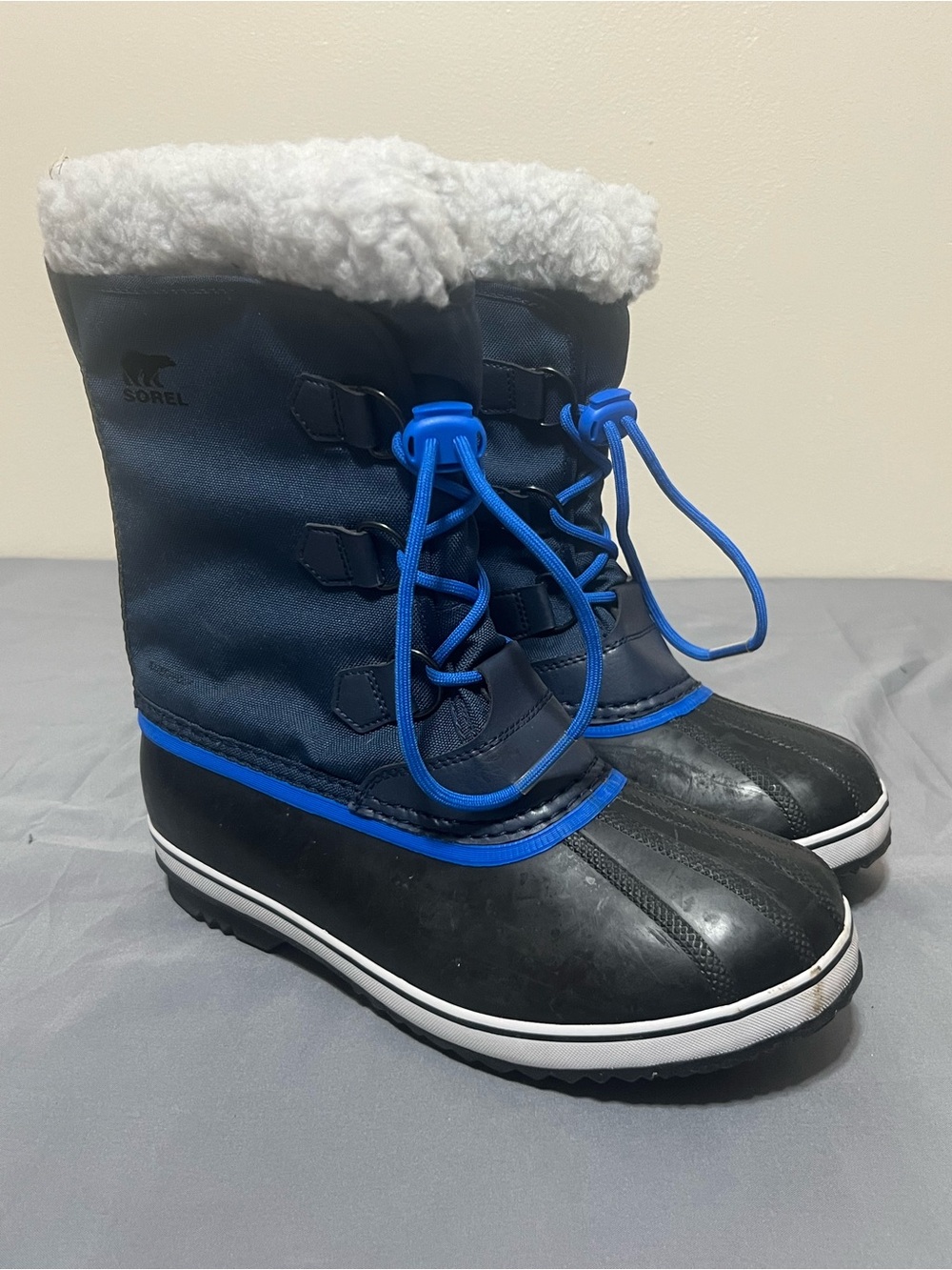 Sorel Caribou Waterproof Boots Sz 7 Men/Unisex Blue White Insulated